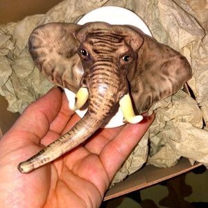 Ceramic Elephant Head Wall art Goebel